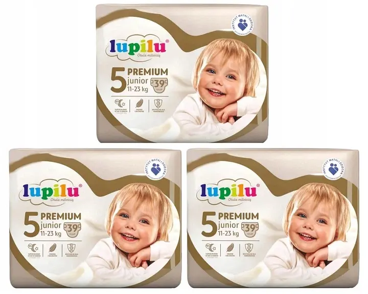 Підгузники Lupilu Premium Junior Розмір 5, Вага 11-23 кг, 117 шт