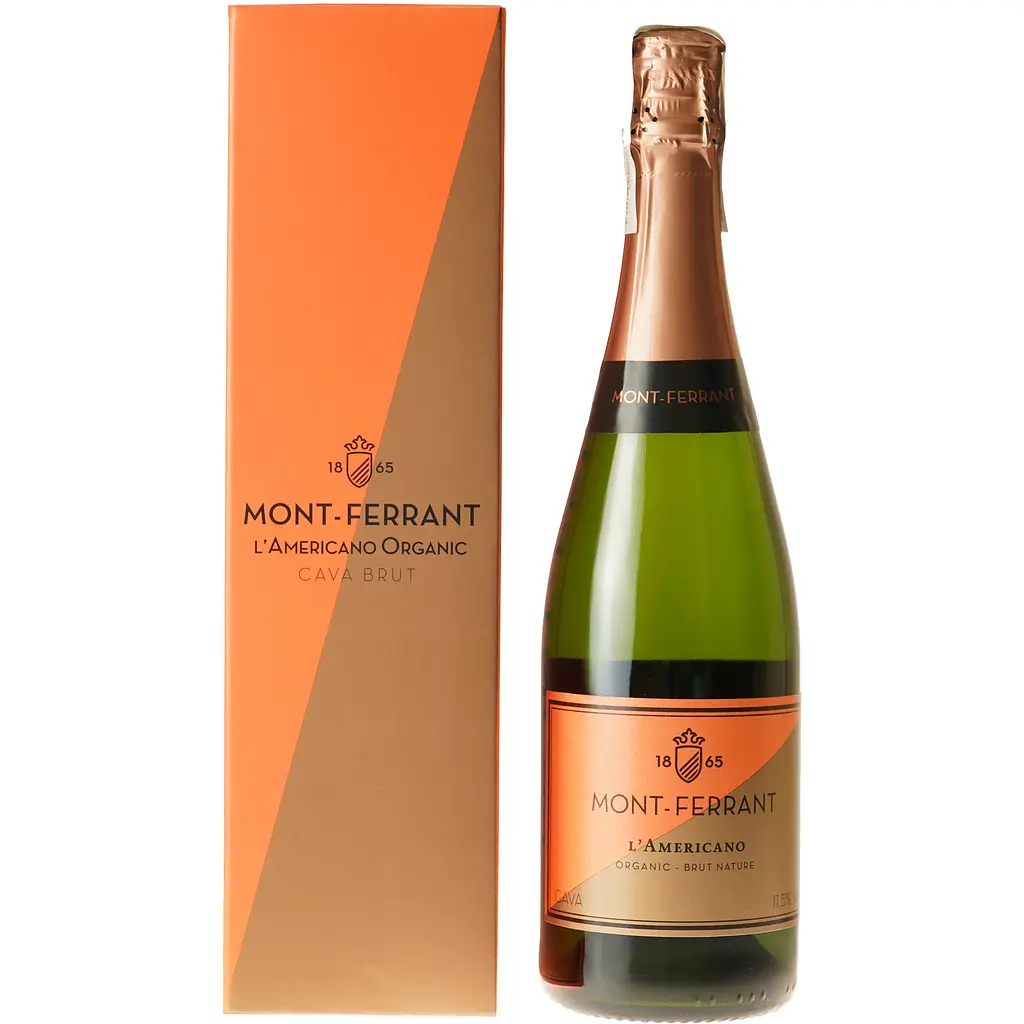 Вино игристое Mont-Ferrant L'Americano Organic Cava Brut Nature, белое, брют натюр, 0,75 л - фото 2