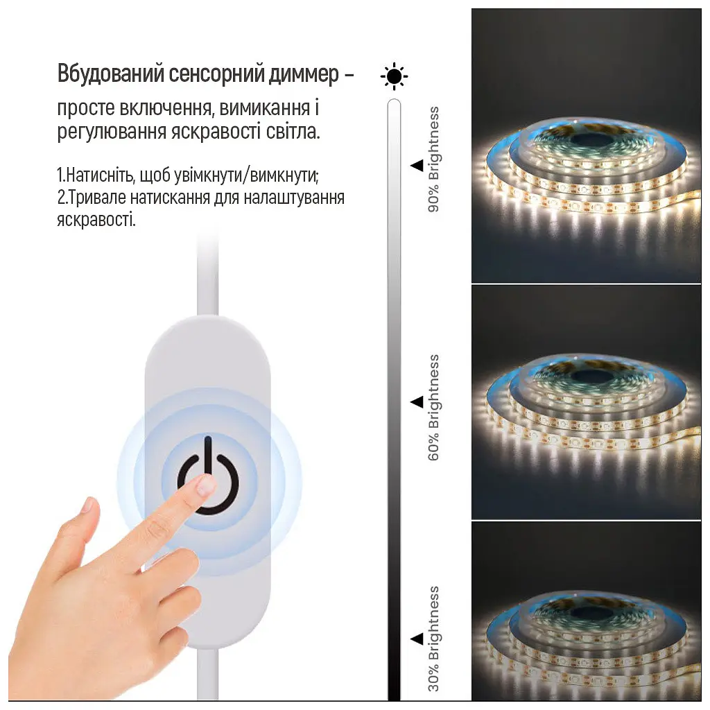 Світлодіодна стрічка ColorWay LED  3м з живленням від USB (CW-LD03) - фото 4