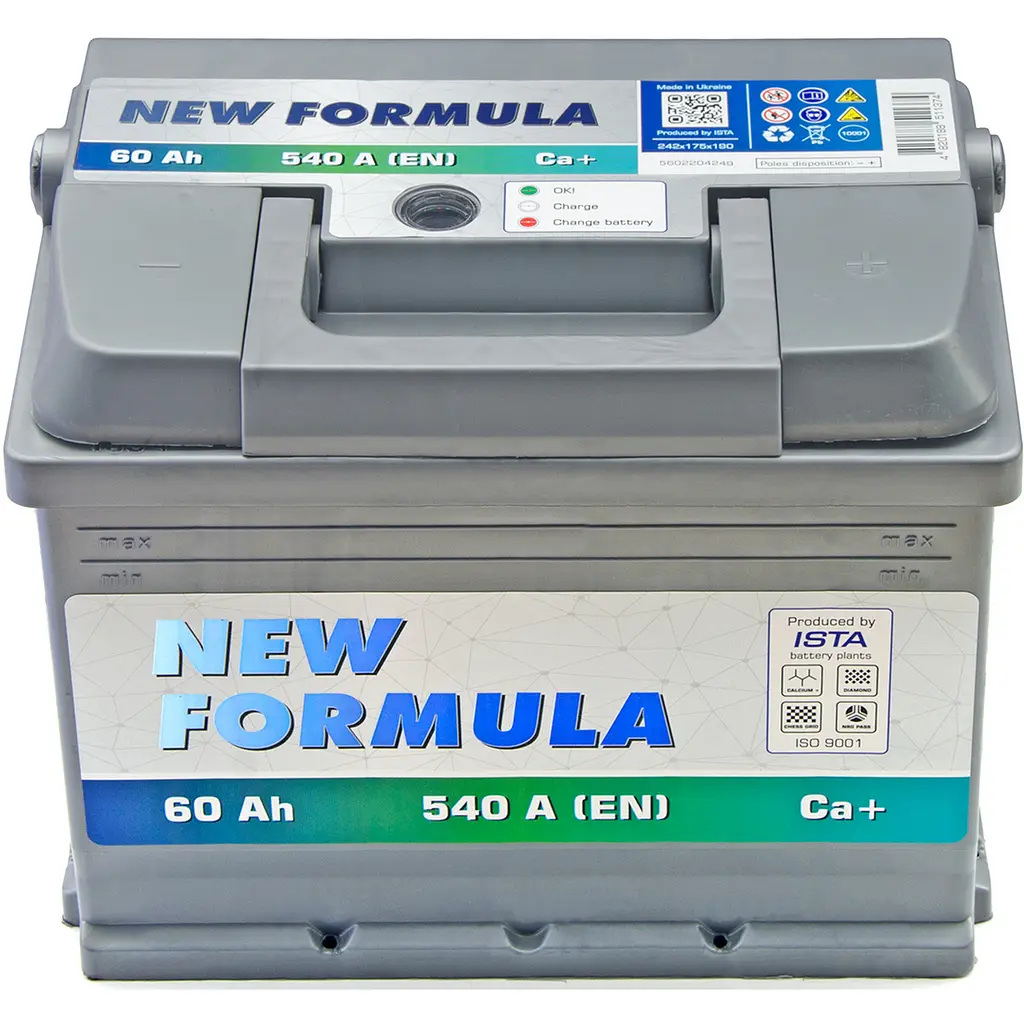Аккумулятор автомобильный New Formula 6СТ-60Ah АзЕ 540А (EN) (-/+) - фото 3