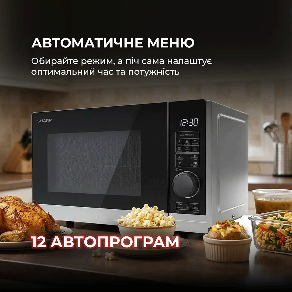 Мікрохвильова піч Sharp YC-PG204AE-S - фото 4