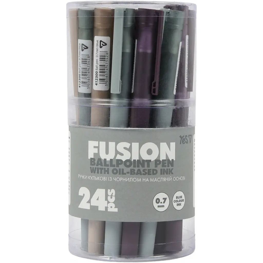 Ручка кулькова Yes Fusion 0.7 мм синя 24 шт. (412300) - фото 3