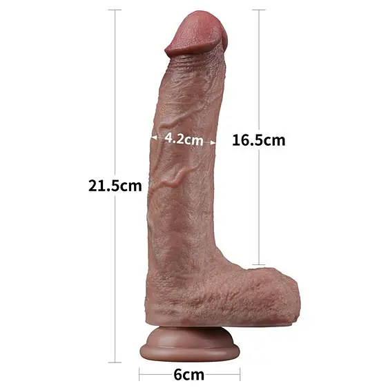 Фалоімітатор - Dual-Layered Silicone Cock 8.5" Brown #2 - фото 3