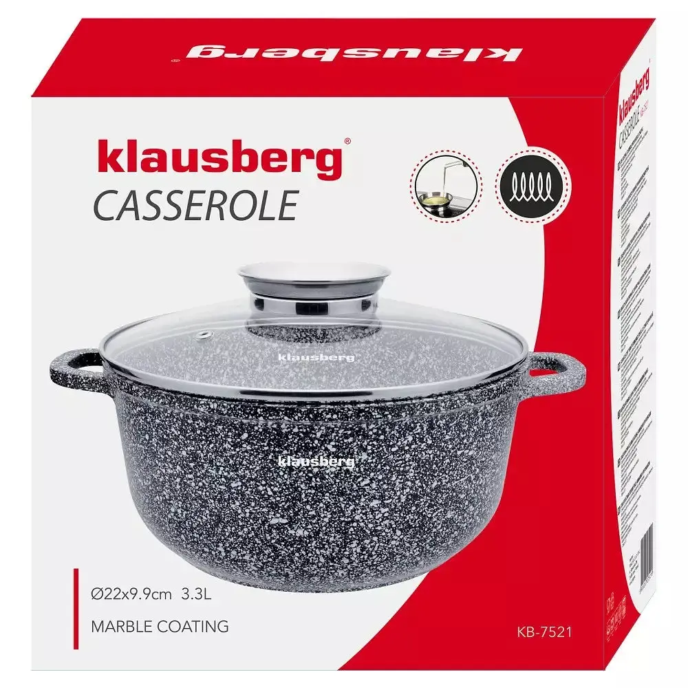 Каструля з мармуровим покриттям Klausberg KB-7521 22 см 3.3л - фото 9