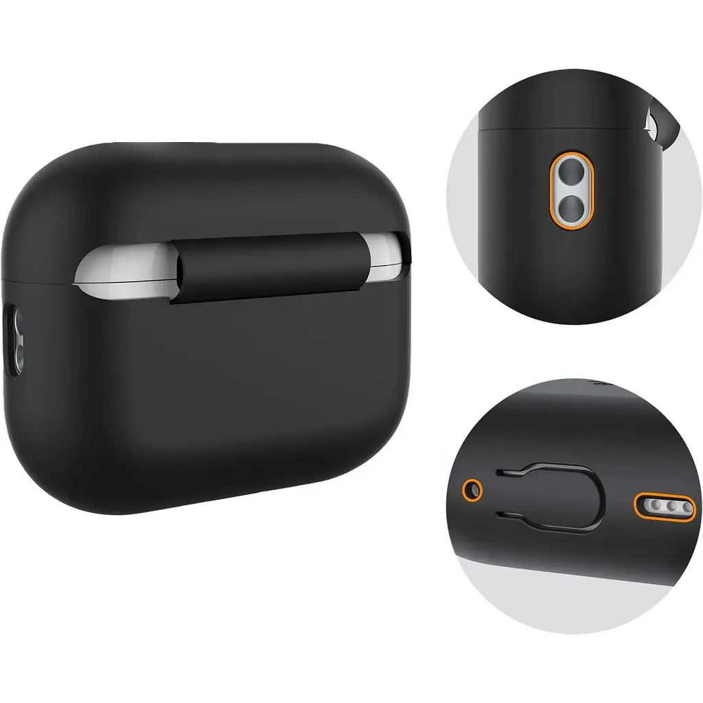 Чехол AhaStyle Colorful Silicone Case для AirPods Pro 2 Black [CP-187-2-C-BK] [133833] - фото 3