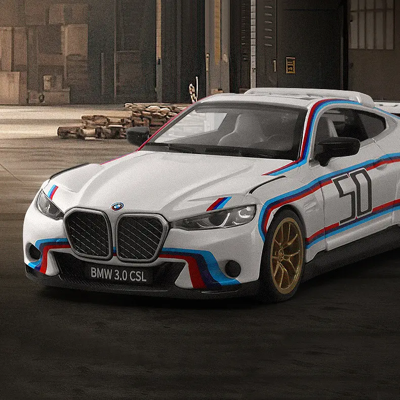 Колекційна металева модель автомобіля Автопром BMW 3.0 CSL з інерцією, світлом та звуком 1:34 - фото 2