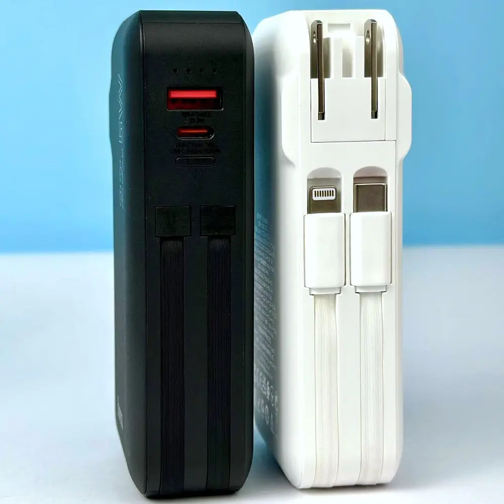 Аккумулятор наружный Hoco J126 Travel 22.5 W со встроенным кабелем (US/EU) 10000 mAh белый - фото 5