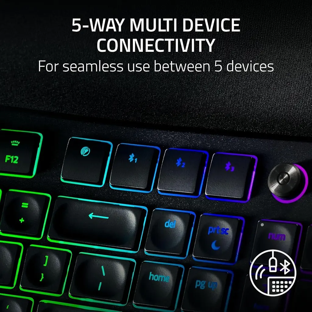 Клавіатура Razer Pro Type Ergo 118 key USB-A/WL/BT EN RGB Black (RZ03-05440100-R3M1) - фото 9