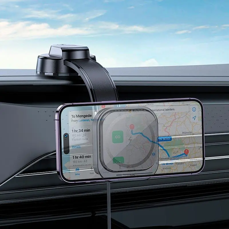 Тримач з бездротовим зарядним Hoco HW24 wireless car holder center console 15W - фото 6