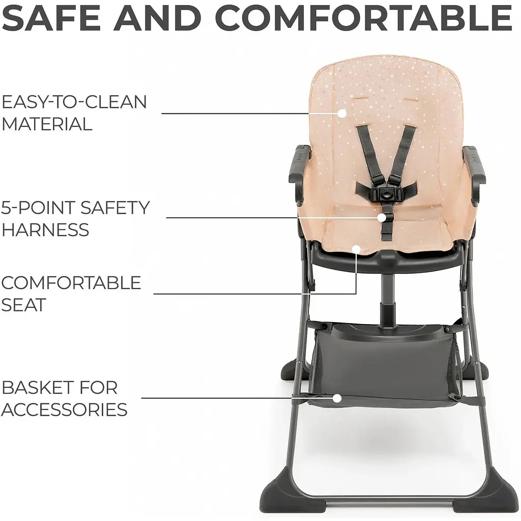 Стільчик для годування Kinderkraft Foldee Pink KHFOLD00PNK0000 (00-00305202) - фото 9