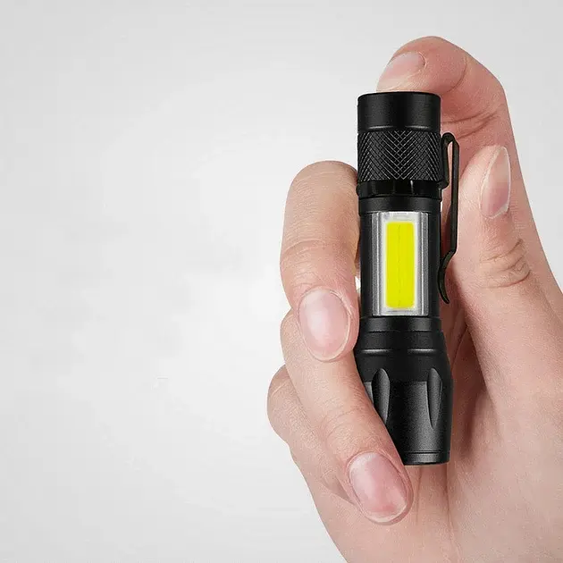 Ліхтар ручний акумуляторний з USB-зарядкою, бічним світлом та ZOOM HB-513-XPE+COB - фото 5