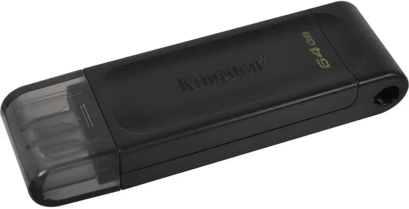 USB Flash Kingston USB 3.2 DT70 USB-C 64GB Black - фото 2