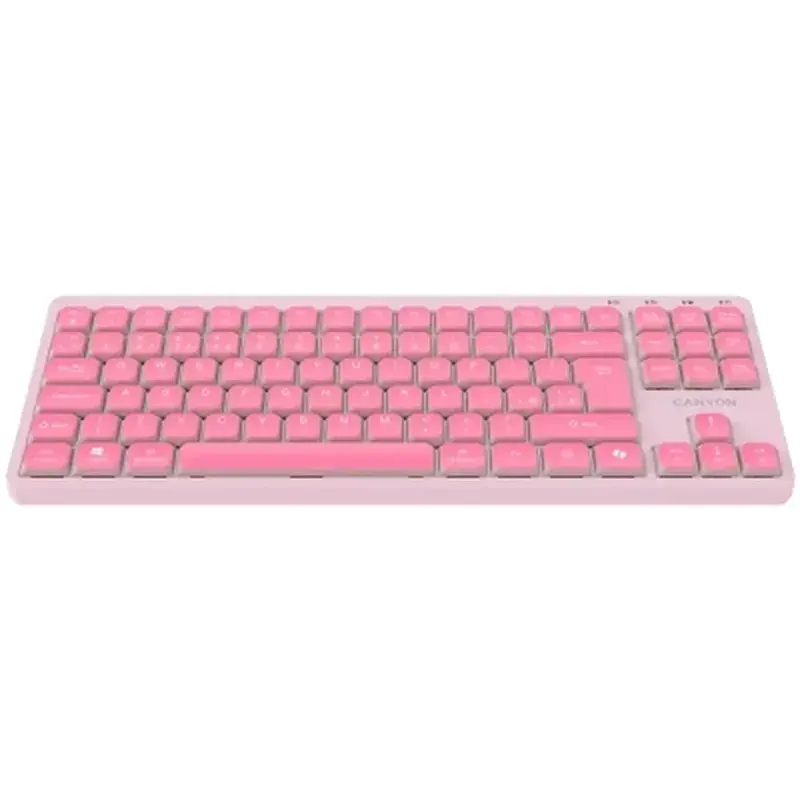Клавіатура Canyon OnType 10 TKL Mechanical Silent Low-profile USB UA Pink (CNS-HKB10P) - фото 2