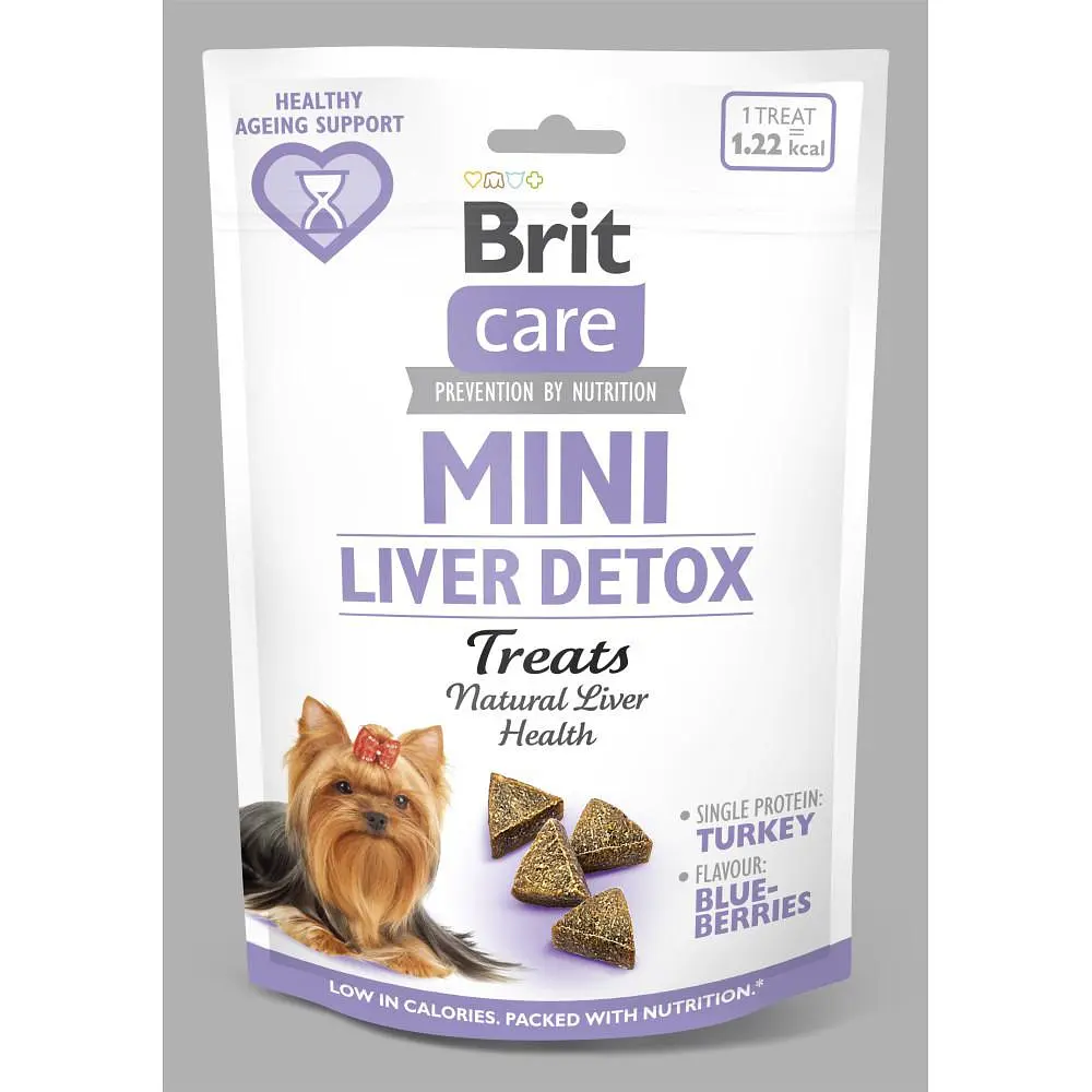 Ласощі Brit Care Mini Treats Liver Detox для собак малих порід, для детоксу печінки, з індичкою та смаком чорниці, 50 г - фото 3
