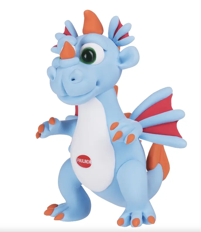 Масса для лепки Paulinda Super Dough Cool Dragon с подвижными глазами голубой (PL-081378-14) - фото 2