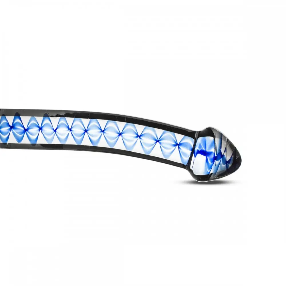 Скляний фалоімітатор Gildo Glass Dildo No. 4, 17.5 см (блакитний) - фото 2