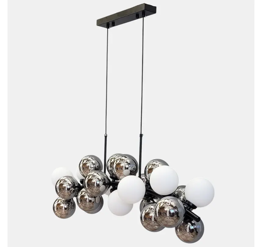 Підвісна люстра Artlight LQ7073-24 на 8 ламп G9 з білими та графітовими плафонами - фото 3