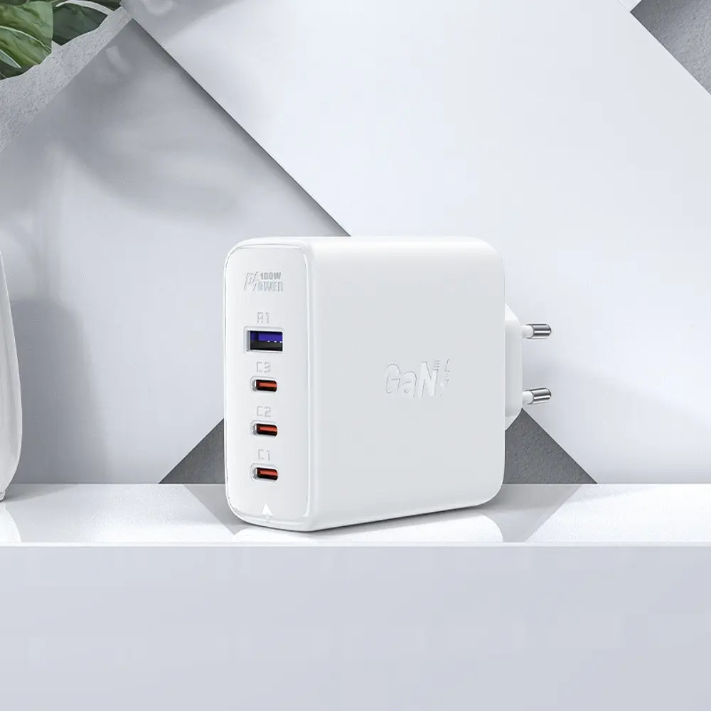 Зарядний пристрій Acefast A37 USB/3 Type-C QC PD 100W білий + кабель Type-C to Type-C - фото 2