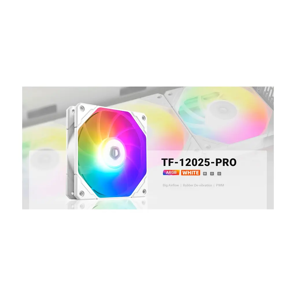 Кулер до корпусу ID-Cooling Вентилятор ID-Cooling TF-12025-Pro ARGB White (TF-12025-PRO-ARGB-WHITE) - фото 8
