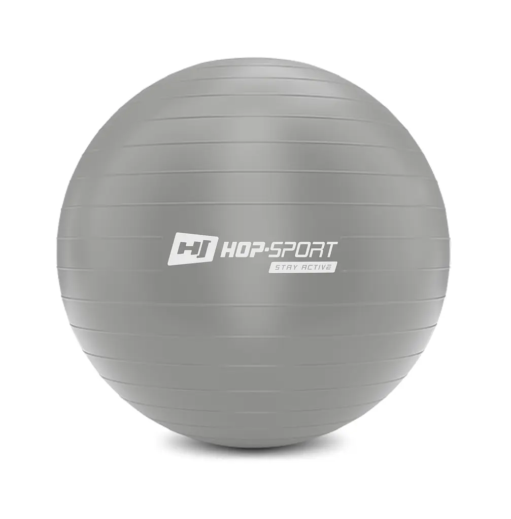 Фітбол Hop-Sport 75см сріблястий + насос 2020