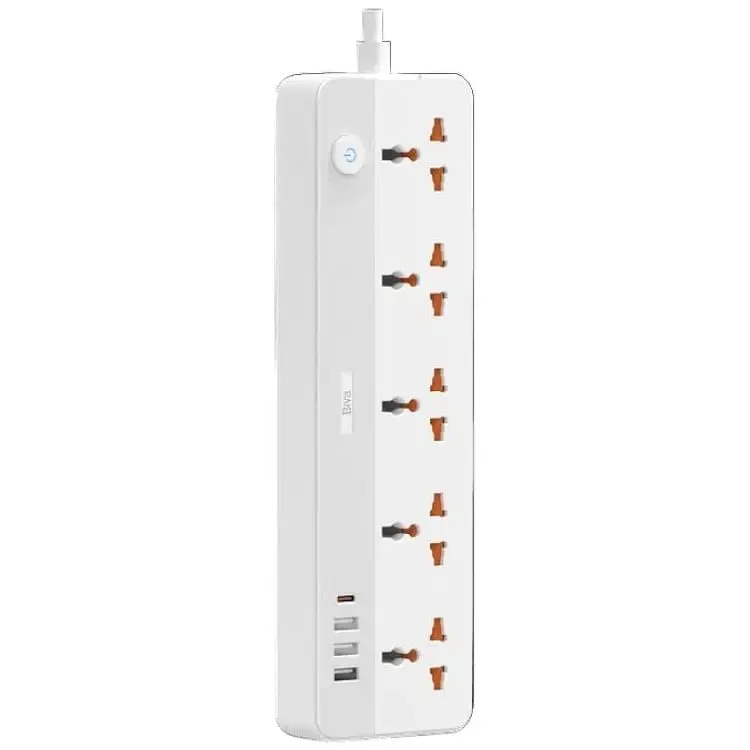 Мережевий фільтр Biva PS-05 4 sockets + 2USB 15W + 2TypeC 20w 2m Power Strip White - фото 3