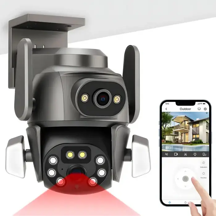 Камера відеоспостереження зовнішня камера вулична подвійна чорна WIFI DOUL CAM Q-821 FULL-HD 4Mp - фото 3
