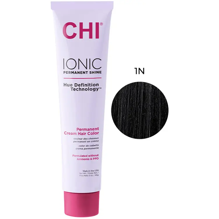 Крем-фарба для волосся CHI Ionic 1N чорний стійка професійна безаміачна 85 г - фото 2