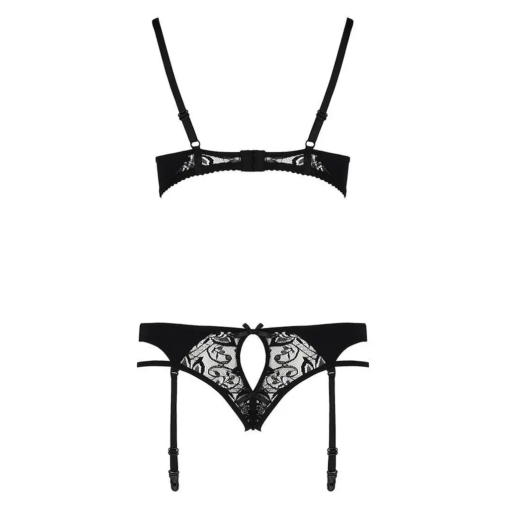 Комплект белья Passion PAULINE Set black: стрэпы: лиф L/XL - фото 6