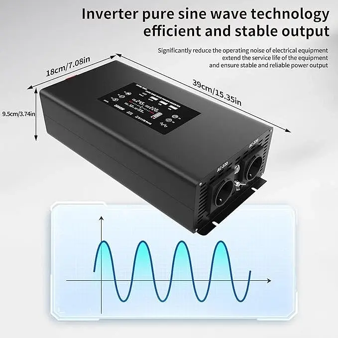 Инвертор преобразователь напряжения DATOUBOSS 24-230v 2000/4000W чистый синус - фото 2
