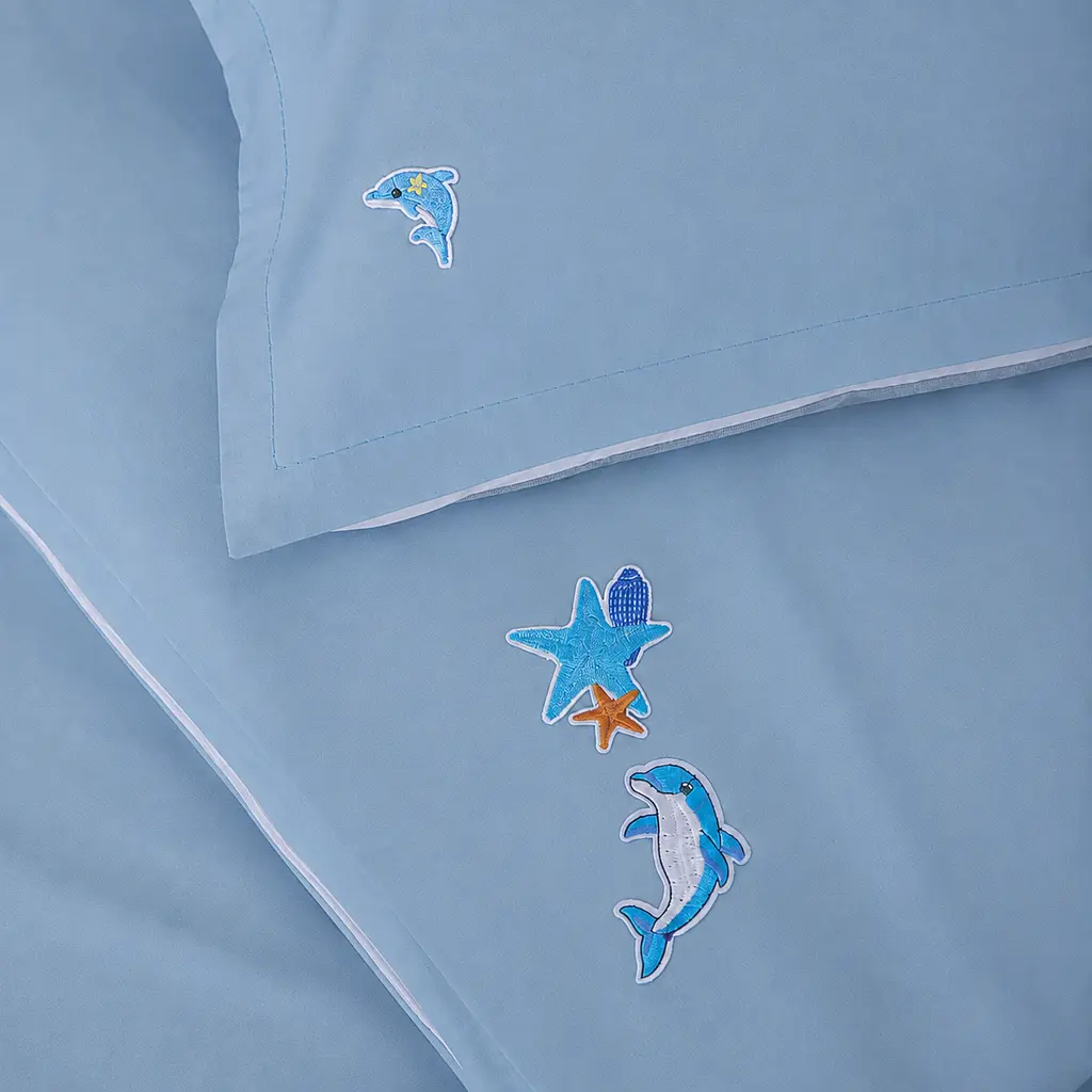 Дитяча постільна білизна MIRSON BABY Poplin Edition Ocean Green wave 110х160см (2200013086260) - фото 2