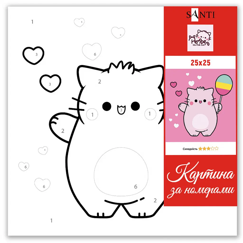 Картина за номерами Santi Pembe the Cat. Balloon 25х25 см (955564) - фото 2