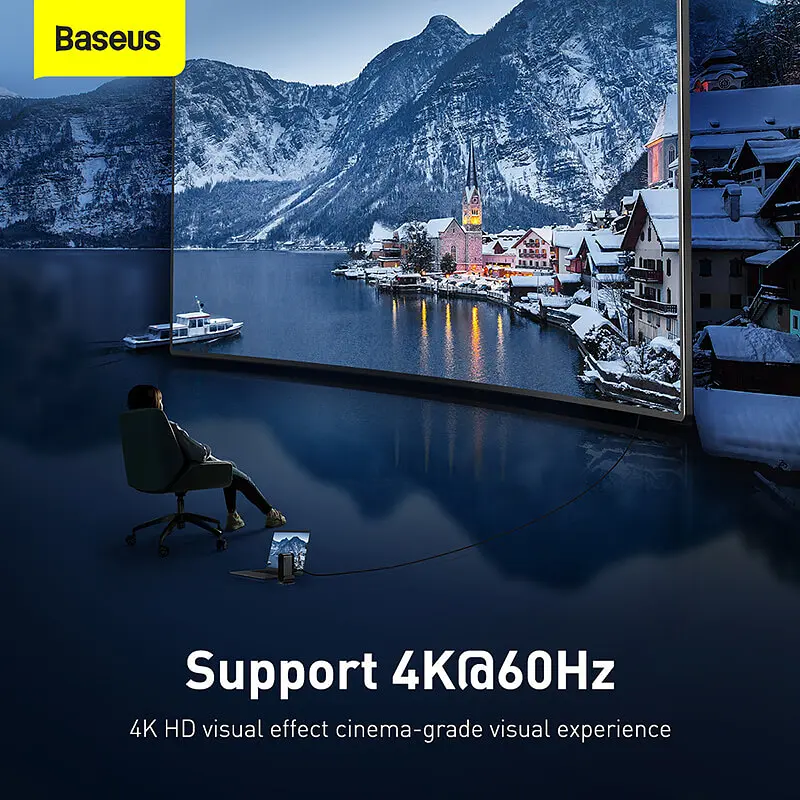 Хаб адаптер Baseus Working Station Four-Screen 16-in-1 (CAHub-HG0G) - фото 9