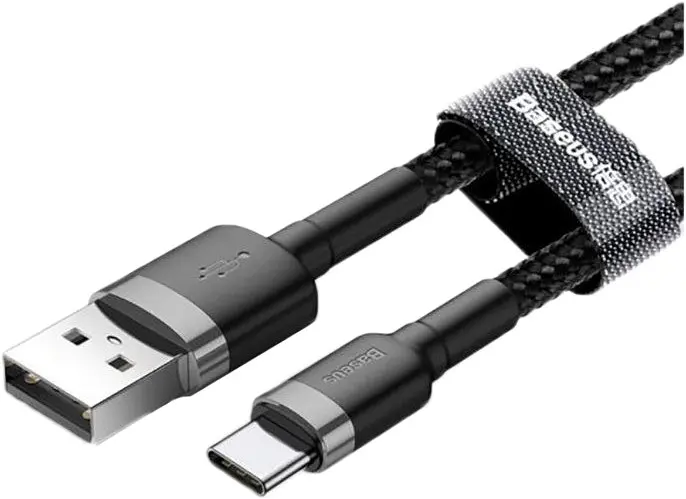 Кабель Baseus cafule Cable USB For Type-C 2A 2m Gray Black (CATKLF-CG1) - фото 4