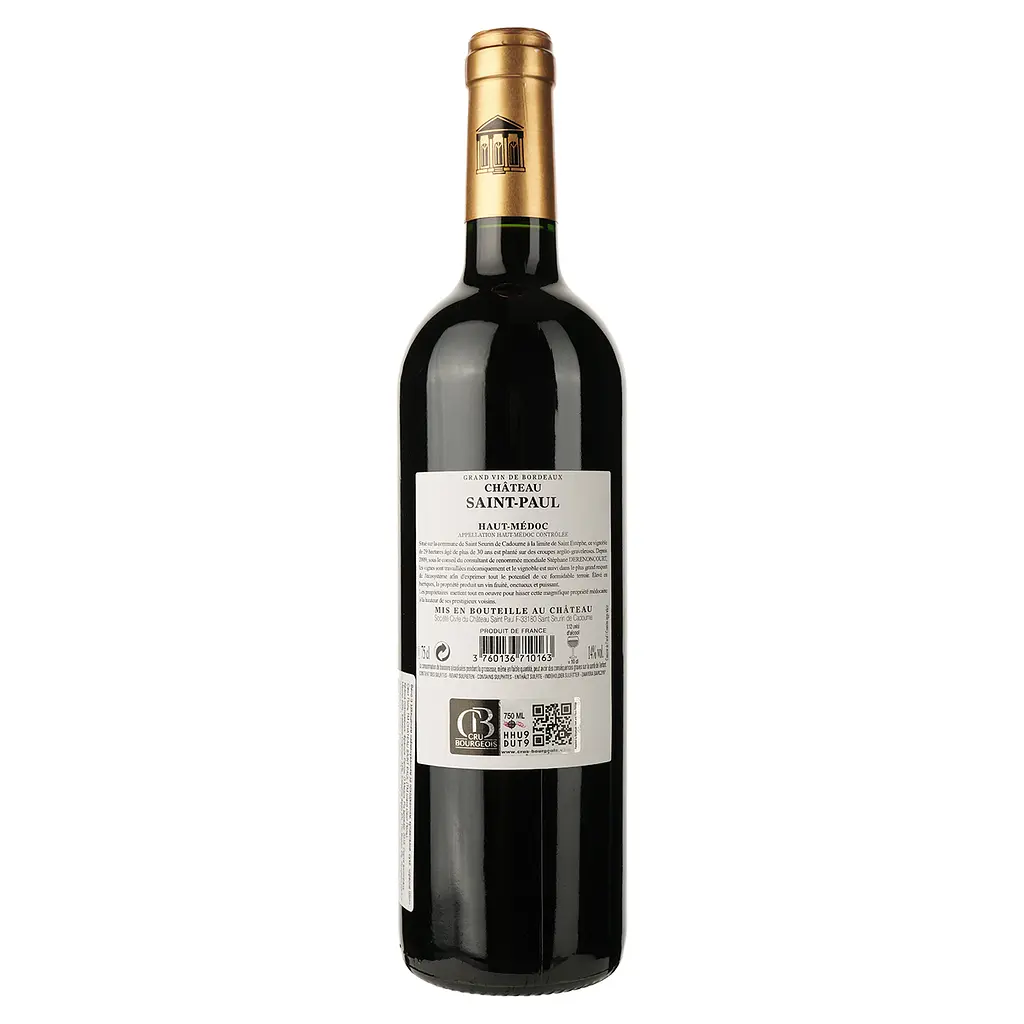Вино Chateau Saint-Paul Haut-Medoc 2016 красное сухое 0.75 л - фото 2