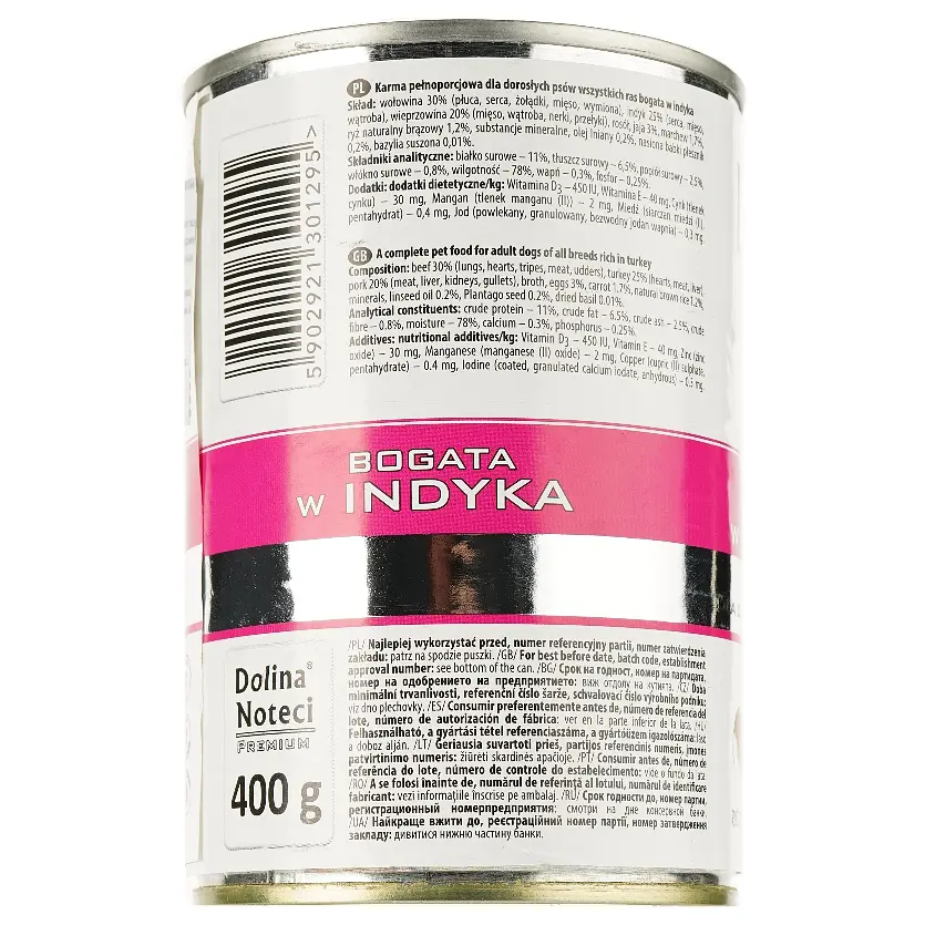 Влажный корм для собак Dolina Noteci Premium с индейкой 400 г - фото 2