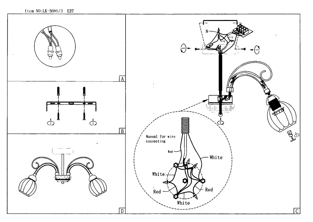 Люстра потолочная Brille в спальню E27 40W CH (LK-508C/3) - фото 6