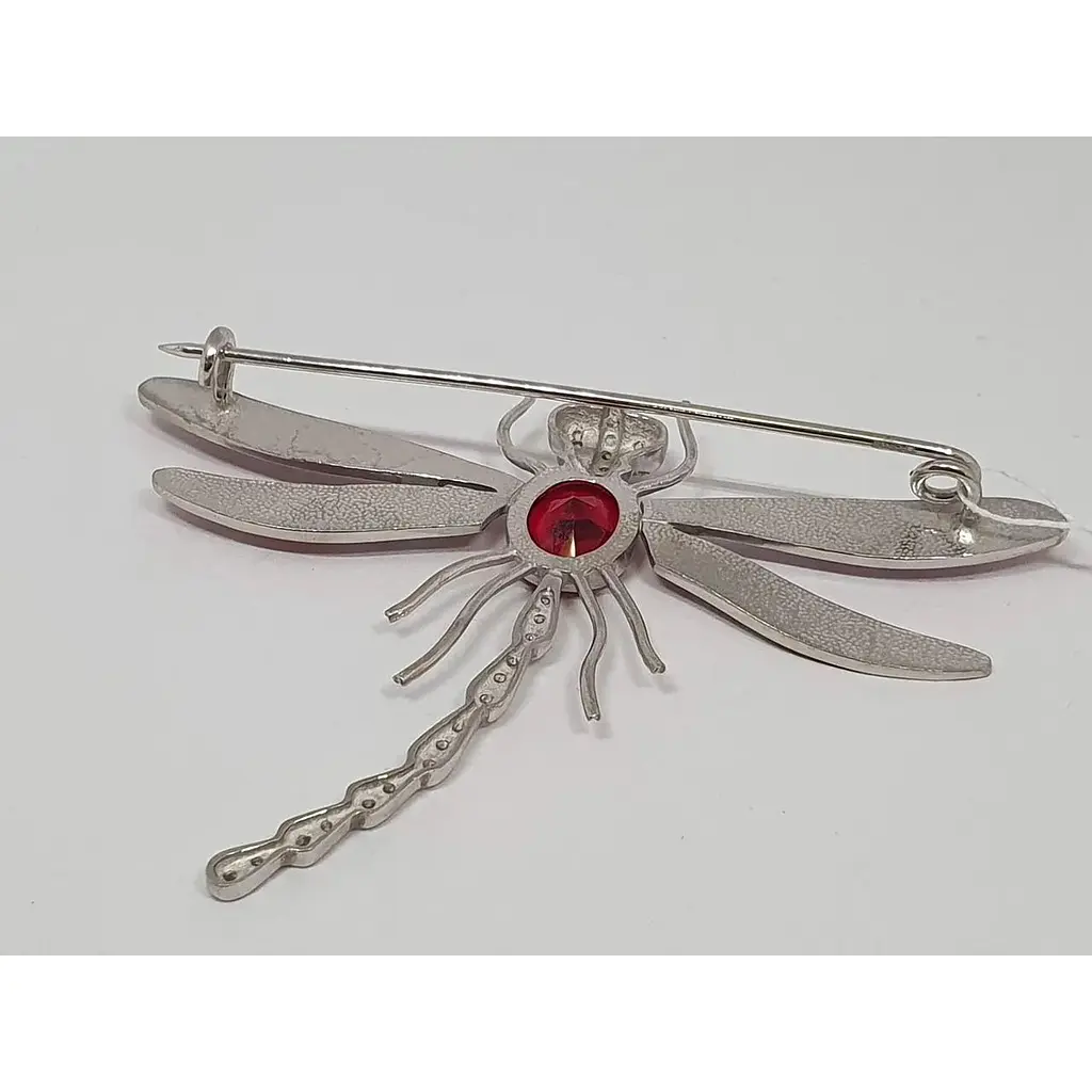 Срібна брошка Vegas Бабка з фіанітами та емаллю. 70001Р Червоний - фото 4