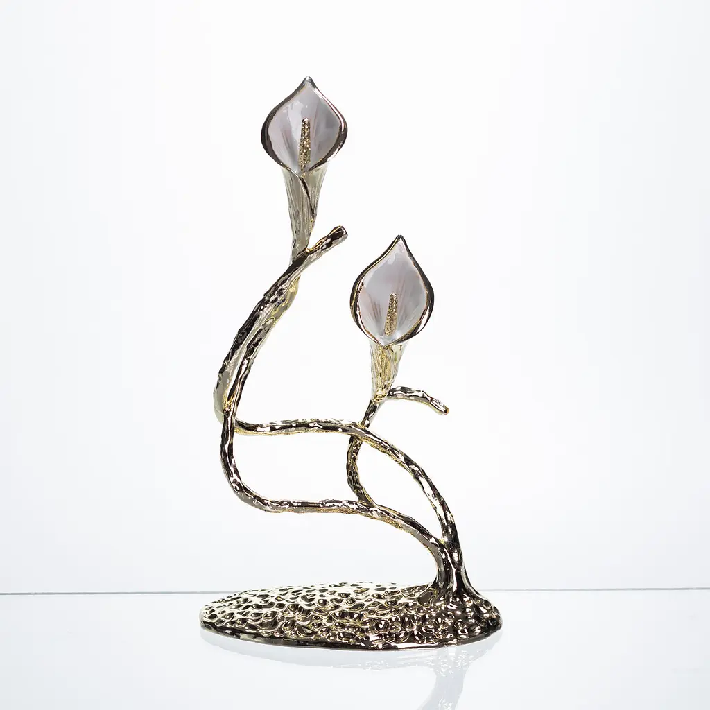 Декоративна фігурка Yiwu Calla Lilies 14х8х25 см металева статуетка колекційна для дому квітка калли декор на камін HP-7-19 - фото 7
