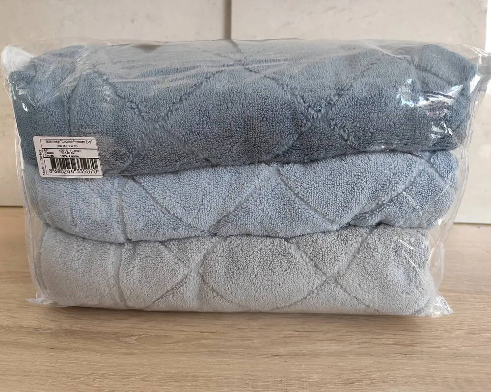 Набір турецьких махрових рушників Cestepe MicroCotton Premium 3 штуки 70x140 Eva 1 щільність 600 г/м2 - фото 5