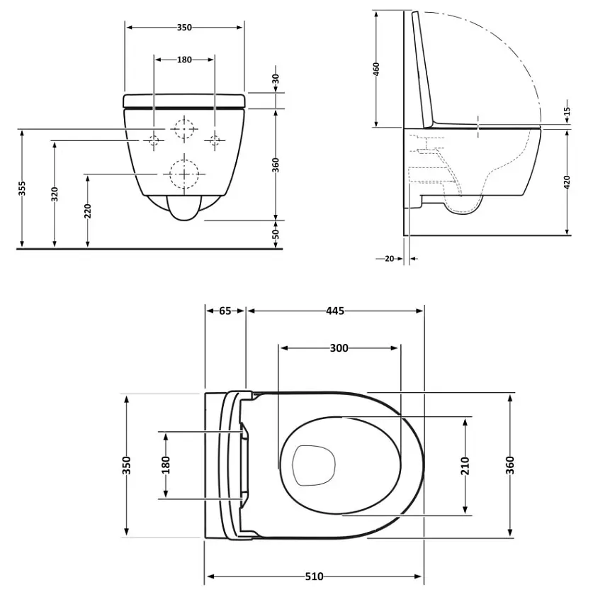 Унітаз підвісний Qtap Scorpio Ultra Quiet, з сидінням Slim Duroplast/ Soft-close/ Quick Release QT14332380AMB - фото 9