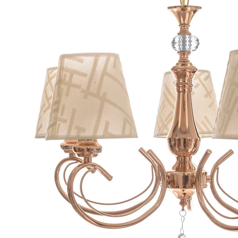 Люстра подвесная Brille прованс с абажуром E27 60W G (BKL-647S/5) - фото 3