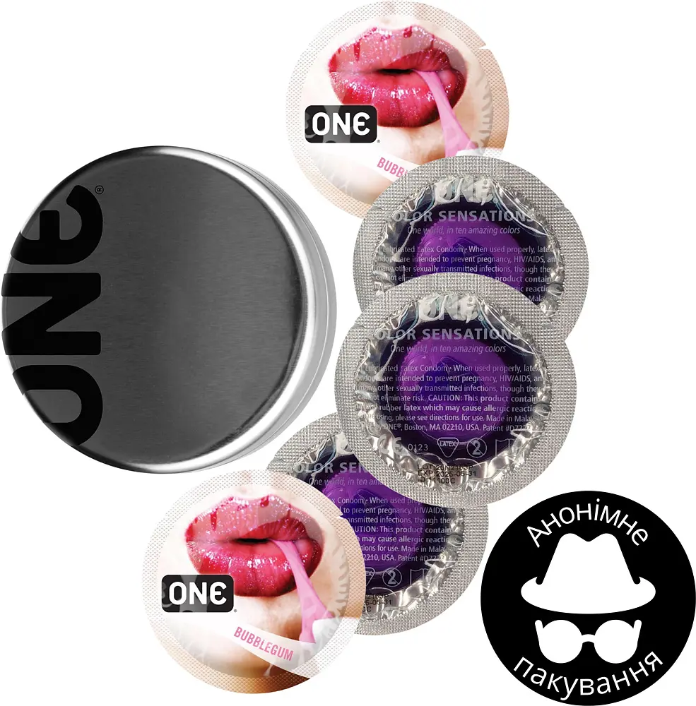 Презервативы One Flavor Waves Bubblegum фиолетовые 5 шт. в кейсе (ROZ6501052000) - фото 2