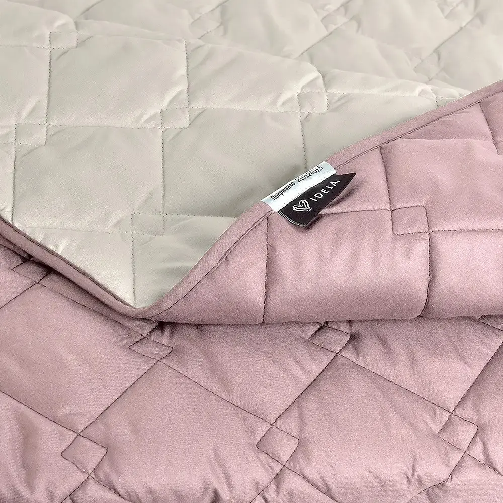 Двостороннє покривало Ideia Cube, 135х100 см, пудровий і світло-сірий (8-33015) - фото 2