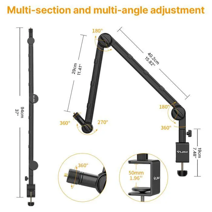 Штатив-тримач Ulanzi Vijim Multifunction Desk Setup Stand UV-2873 LS25 Black - фото 7