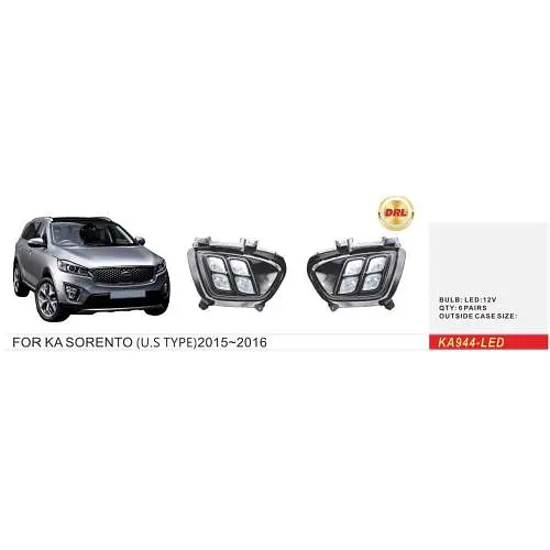 Протитуманні фари для KIA Sorento 2016-2018 US TYPE DRL Комплект (KA-944-LED-WO) - фото 2