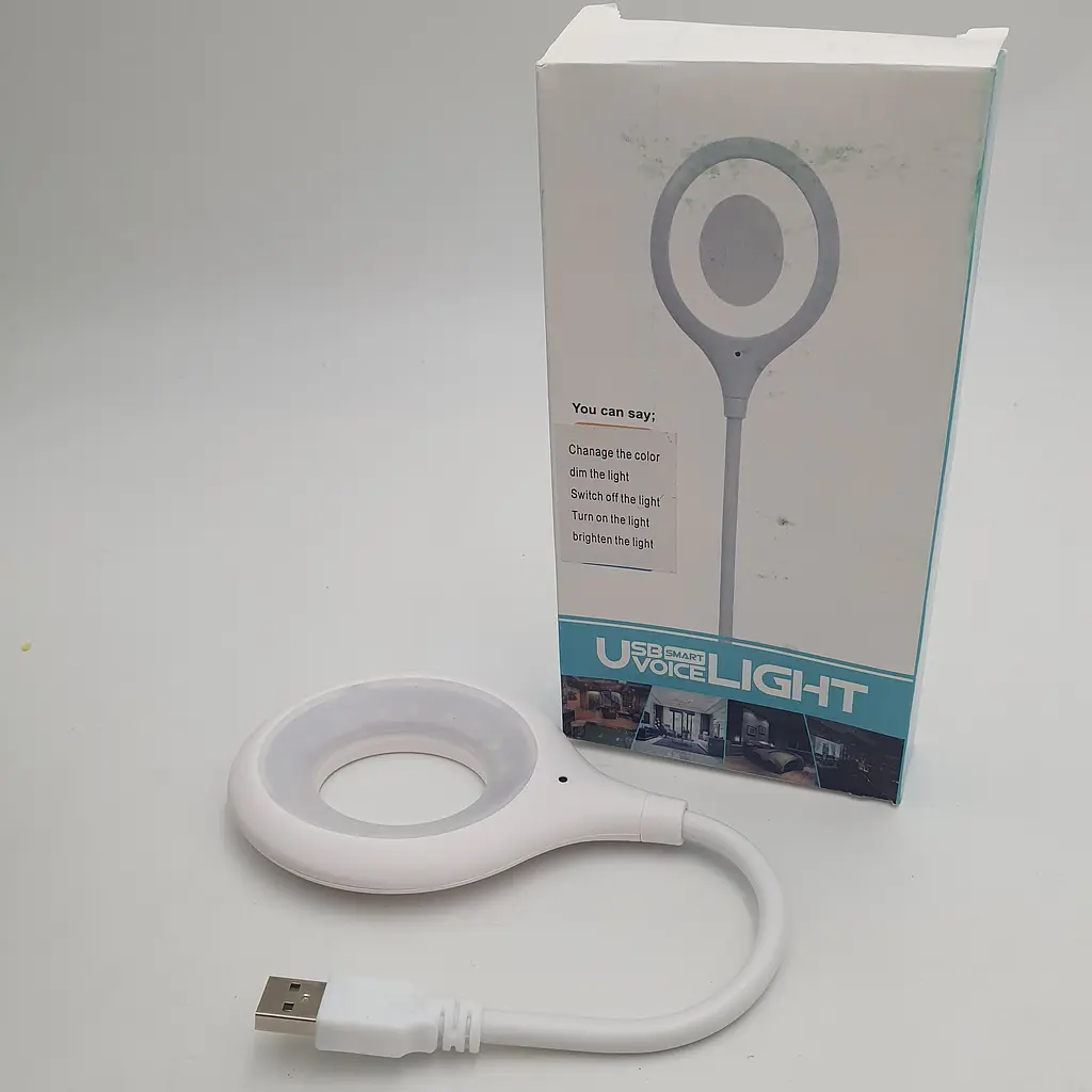 Гнучка USB LED настільна лампа з голосовим керуванням англійський підсвічування нічник 1,5Вт UKC LK-50 - фото 6
