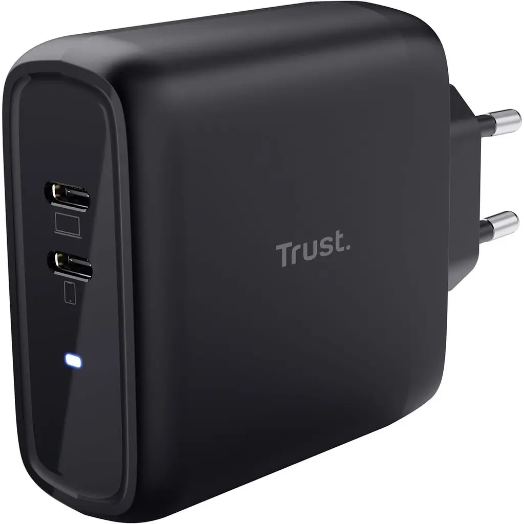 Зарядний пристрій Trust Maxo 65Вт, 2xUSB-C PD, чорний (25380_TRUST) - фото 2
