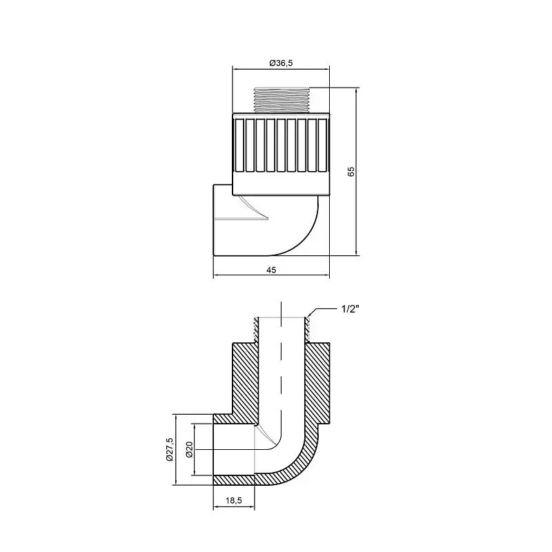 Кутник PPR Thermo Alliance 20х1/2" ЗР DSE4015