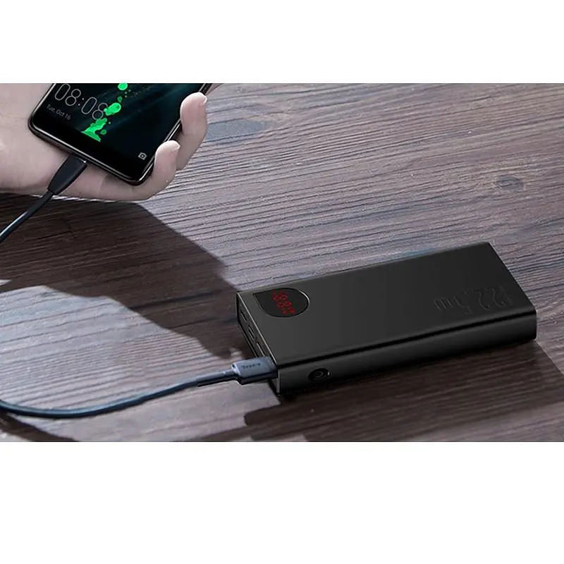 Павербанк Baseus Adaman с технологией QC3.0+PD3.0 20000 mAh 22.5W черный - фото 6