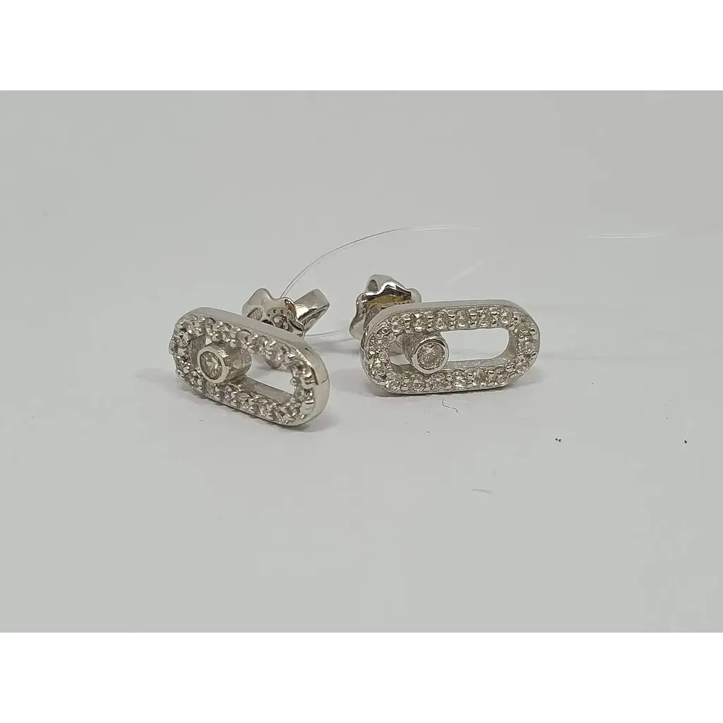 Серебряные пуссеты Qvaliz с фианитами. 90201278 - фото 2